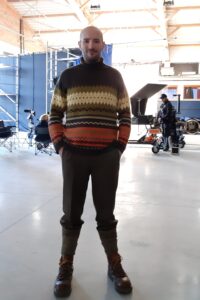 Santiago Arca Henon on the set of the film "Fin del Mundo?", directed by Piotr Dumała