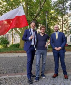 Santiago Arca Henon, actor Robert Jarocinski and director Jan Seraphim on the set of W Obiektywie, an annual student film by the Krzysztof Kieślowski Film School, 2025.