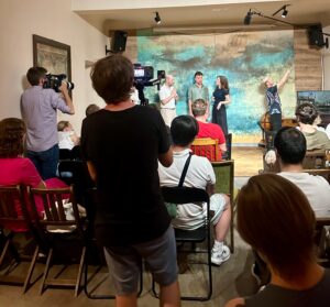 Santiago Arca Henon on the set of the TVP World series "I Choose Poland", with Jest Set.