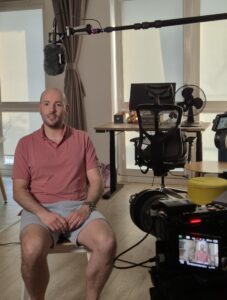 Santiago Arca Henon on the set of the TVP World series "I Choose Poland", 2025